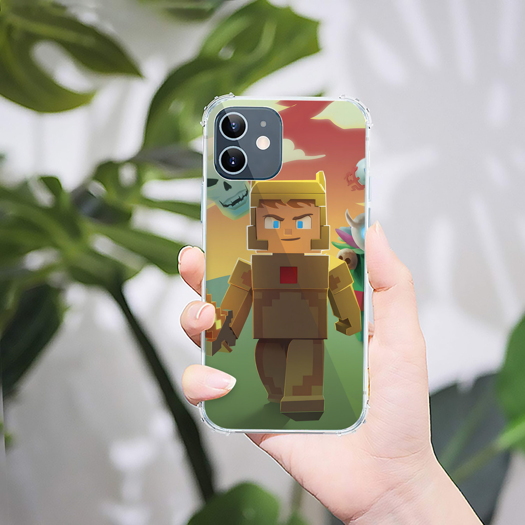 （画像用） マインクラフト ブロックの世界 Minecraft MC Block world 【iPhone 12シリーズ対応】透明スマホケース（クリアソフトケース）